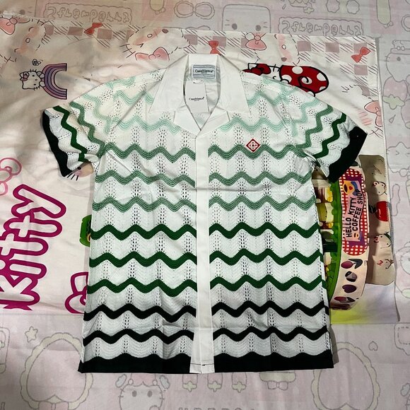 Casablanca Wavy Knit Short Sleeved Shirt - Picture 1 of 7